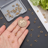 50Pcs Brass Screw Eye Peg Bails Charms, for Half Drilled Bead, Golden, 9x5x3.5mm, Hole: 3.5mm, Pin: 0.5mm