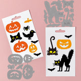 Halloween Theme Carbon Steel Cutting Dies Stencils, for DIY Scrapbooking, Photo Album, Decorative Embossing Paper Card, Stainless Steel Color, Pumpkin & Cat, Halloween Themed Pattern, 100~106x107~118x0.8mm, 2pcs/set