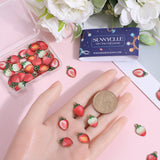 50Pcs 5 Styles Printed Alloy Pendants, Strawberry Charm, Light Gold, Mixed Color, 17x10.5x2.5mm, Hole: 1.8mm, 10pcs/style