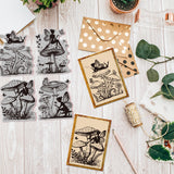 Rubber Clear Stamps, for Card Making Decoration DIY Scrapbooking, Mushroom, 22x18x0.8cm