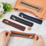 5Pcs 5 Colors PU Leather Zipper Sewing Accessories, with Brass Zipper Puller, for DIY Woven Bag, Mixed Color, 18x3.5x0.22cm, 1pc/color