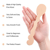 Unfinished Beech Wood Blank Spoon, Carving Spoons, for Wood Craft Supplies, Cat Tail Shape, BurlyWood, 190x41x20mm
