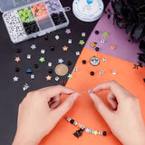 DIY Halloween Bracelet Making Kit, Including Acrylic Beads with Letter, Pumpkin & Ghost & Witch Hat Alloy Enamel Pendants, Mixed Color, Beads: 220Pcs/box