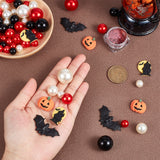 Halloween Vase Fillers for Centerpiece Floating Pearl Candles Making Kit, Including Plastic Pearl Beads & Bat Display Decorations, Pumpkin & Castle Resin Cabochons, Nail Art Decoration, Mixed Color