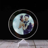 Acrylic Magic Photo Frame Mirror, Led Makeup Mirror, LED Desk Lamp, for Wedding Gifts, with USB Cable, White, 25x20.5x6.5cm
