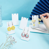 Acrylic Earring Display Stands, Jewelry Display Rack, L-Shaped, Rectangle, White, 4.5x3.5x8cm, Slot: 3mm, 10pcs/set