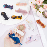10Pcs 10 Styles Cute Cat Cellulose Acetate(Resin) Alligator Hair Clip, Hair Accessories for Girls Women, Mixed Color, 59~88x27.5~33x13mm, 1pc/style