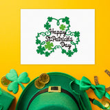 Saint Patrick's Day Carbon Steel Cutting Dies Stencils, for DIY Scrapbooking, Photo Album, Decorative Embossing Paper Card, Stainless Steel Color, Clover, 80~101x87~99x0.8mm, 4pcs/set