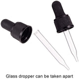 Glass Dropper Set Transfer Graduated Pipettes, Black, 7.4x2.2cm, Fit for 10ml Essential Oil Bottle