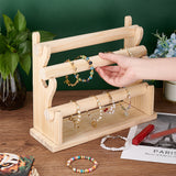 3-Tier Assembled Wood Bracelets/Bangles Display Riser Stands, Bracelets Organizer Holder, Bisque, Finish Product: 11.7x33x26.5cm, about 10pcs/set