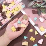 94Pcs Resin Cabochons, Chocolate Shape, Imitation Food, Mixed Color, 19~26x12.5~22.5x3.5~6.5mm