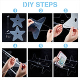 Star Shape Record Holder, Acrylic Record Book Storage Rack, with Screw and Screwdriver, Clear, 306x290x280mm