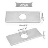 304 Stainless Steel Sink Hole Covers, Deck Plate for Bathroom Vanity Sink, 3-to-1 Kitch Faucet Escutcheon Plate, Rectangle, Stainless Steel Color, 66x160x6mm, Hole: 34.5mm