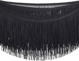 10 Yards Polyester Tassel Lace Ribbon, Fringe Lace Trim, Macrame Lace Ribbon, Black, 5-7/8 inch(150mm)