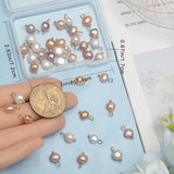 40Pcs 2 Styles Natural Cultured Freshwater Pearl Oval Charms, with Golden Brass Ball Head Pins, Mixed Color, 10~12x5.5~8x4.5~6mm, Hole: 2.3~2.7mm, 20pcs/style