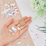 3 Style Sew on Rhinestones, Glass Rhinestone, 2-Holes Links, Garment Accessories, S Shape, Crystal AB, 12~29.5x6~16x3.5~5.5mm, Hole: 0.9~1.4mm, 54pcs/box