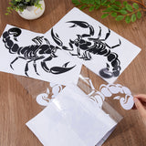 4Pcs 2 Colors PET Self Adhesive Car Stickers, Waterproof Scorpion Decals for Vehicle Decoration, Mixed Color, 305x183x0.2mm, 2pcs/color