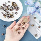 60Pcs 6 Style  Tibetan Style Alloy Spacer Beads, Large Hole Beads, Column, Mixed Color, 11x7mm, Hole: 8mm, 10pcs/style