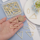 30Pcs 3 Styles Alloy Open Back Bezel Pendants, For DIY UV Resin, Epoxy Resin, Pressed Flower Jewelry, Light Gold, 25~38x11~27.5x1.5~2mm, Hole: 1.5~2.5mm, 10pcs/style