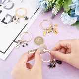 4Pcs 4 Style Alloy Enamel Keychains, with Iron Findings, Star & Guitar & Music Notes, Mixed Color, 5.4~5.7cm, 1pc/srtyle