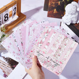 24Pcs 12 Styles Scrapbook Paper Pads, for DIY Album Scrapbook, Background Paper, Diary Decoration, Flower, 152x152x0.1mm, 2pcs/style