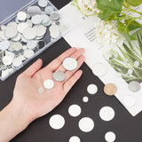 Mirror Glass Mosaic Tiles, for Home Decoration Crafts Jewelry Making, Flat Round, Clear, 15~30x1.5~4mm, 120pcs/box
