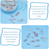 12Pcs 6 Style Long-Lasting Plated Brass Micro Pave Cubic Zirconia Ice Pick Pinch Bails, Mixed Color, 12~24.5mm, 2pcs/style