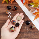 Spray Painted Wooden Acorn Box Jewelry Pendants, Rainbow Acorn Charm, with Screw Cap, Autumn, Secret Canister, Colorful, 30x22mm, Hole: 1.8mm, Inner Diameter: 13mm