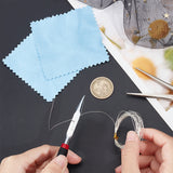 925 Sterling Silver Wire, Round, with Suede Fabric Square Silver Polishing Cloth, Silver, 0.3mm, about 9.84 Feet(3m)/Bag