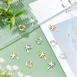 16Pcs 4 Style 201 Stainless Steel Pendants, Stamping Blank Charms, with Unsoldered Jump Rings, Coconut Tree, Golden & Stainless Steel Color, 4pcs/style