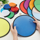 8Pcs 8 Colors Nylon Foldable Flying Disc or Fan with Storage Bag Assortment, Mixed Color, 250x2mm, 1pc/color