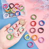 28Pcs 14 Colors Spray Painted Alloy Spring Gate Rings, O Ring, Mixed Color, 25x4mm, 6 Gauge, Hole: 19mm, 2pcs/color