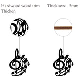 Laser Cut Basswood Wall Sculpture, for Home Decoration Kitchen Supplies, Musical Note, 300x220x5mm