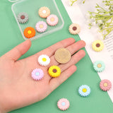 18Pcs 18 Colors Food Grade Eco-Friendly Silicone Beads, Chewing Beads For Teethers, DIY Nursing Necklaces Making, Daisy, Mixed Color, 19.5x7.5mm, Hole: 2mm, 1pc/color