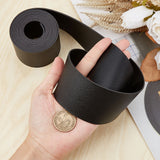 2M Flat Double Face Lychee Pattern Imitation Leather Band, Black, 50x1.8mm, about 2.19 Yards(2m)/Roll