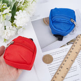 6Pcs 6 Colors Casual Mini Cloth Doll Backpack, with Zipper, for Girl BJD Accessory Bag, Mixed Color, 80x70x39mm, 1pc/color