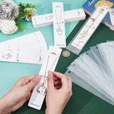 50 Sets Paper Bracelet Display Cards, with OPP Cellophane Bags, Rectangle with Hand Pattern, White, Card: 19.5x4x0.05cm, Bag: 25x5x0.01cm