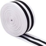 Flat Elastic Band, For Clothing, Garment Accessories, Black & White, 50mm, 5m/roll, 1roll