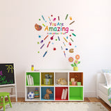 PVC Wall Stickers, for Home Living Room Bedroom Decoration, Rectangle, Mixed Color, 300x300mm