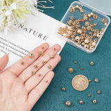 120Pcs 12 Styles Alloy Spacer Beads, Long-Lasting Plated, Round, Real 14K Gold Plated, 4~8mm, 10pcs/style