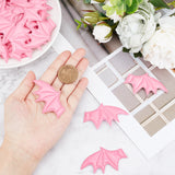 Leather Bat's Left & Right Wing Ornament Accessories, for Hair Ornament & Costume Accessory, Hot Pink, 60x35x2mm, 20pcs/style