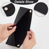 2Pcs Rectangle Wool Felt Bag Organizer Inserts, with 1Pc Iron Wheat Chain Bag Handles, for Bag Accessories, Black, Insert: 7~12.5x 17~24.9x0.3~0.4cm, Handles: 61x0.6x0.6cm