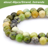 2 Strands Natural Serpentine Beads Strands, Round, 8mm, Hole: 1.2mm, about 48pcs/Strand, 15.55 inch(39.5cm)