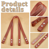 PU Leather Bag Straps, with Iron Sanp Buttons, for Bag Replacement Accessories, Saddle Brown, 70.6x1.9x0.35cm