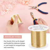 1 Roll Round Copper Wire, for Jewelry Making, Light Gold, 26 Gauge, 0.4mm, about 393.70 Feet(120m)/Roll