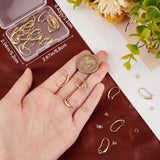 30Pcs Brass Earring Hooks, with Horizontal Loop, Cadmium Free & Nickel Free & Lead Free, with 30Pcs Open Jump Rings & 100Pcs Plastic Ear Nuts, Real 18K Gold Plated, 19x10x2mm, Hole: 2mm, Pin: 1mm