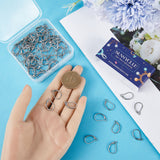 100Pcs 304 Stainless Steel Leverback Earring Findings, Stainless Steel Color, 16.5x10x2mm, Pin: 1mm