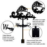 Orangutan Iron Wind Direction Indicator, Weathervane for Outdoor Garden Wind Measuring Tool, Fish, 265x356mm