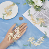4Pcs 2 Styles Polyester Embroidery Appliques, Costume Hat Bag Ornament Accessories, Flower, Champagne Yellow, 80~170x80~179x0.8~1mm, 2pcs/style
