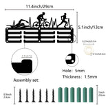 Sports Theme Iron Medal Hanger Holder Display Wall Rack, 3-Line, with Screws, Thiathlon, Sports, 130x290mm, Hole: 5mm